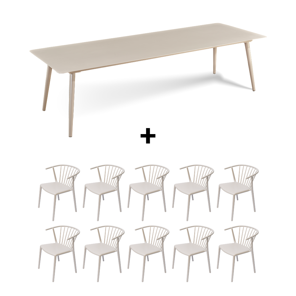 Mesa Nikko 280 + 10 Sillas Woody
