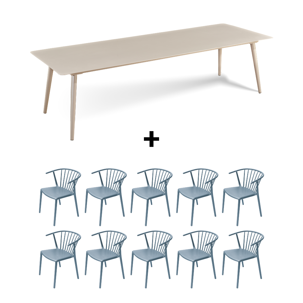 Mesa Nikko 280 + 10 Sillas Woody