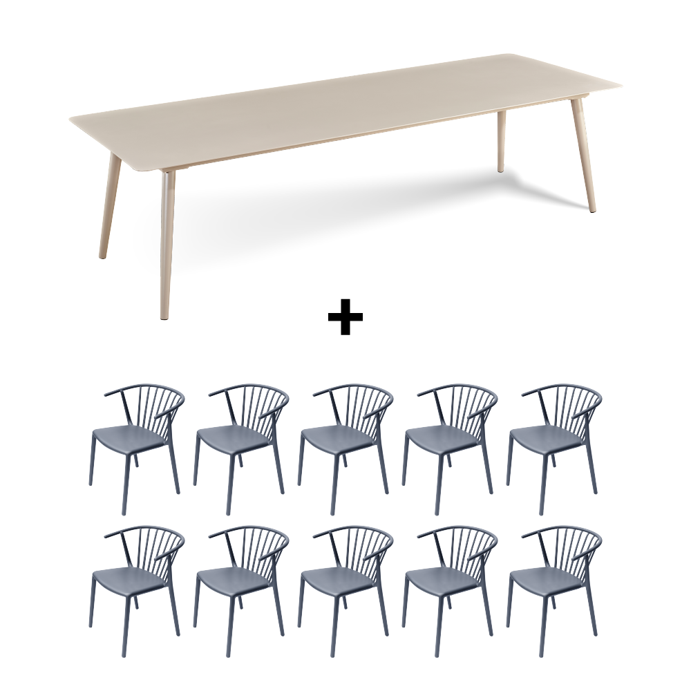 Mesa Nikko 280 + 10 Sillas Woody