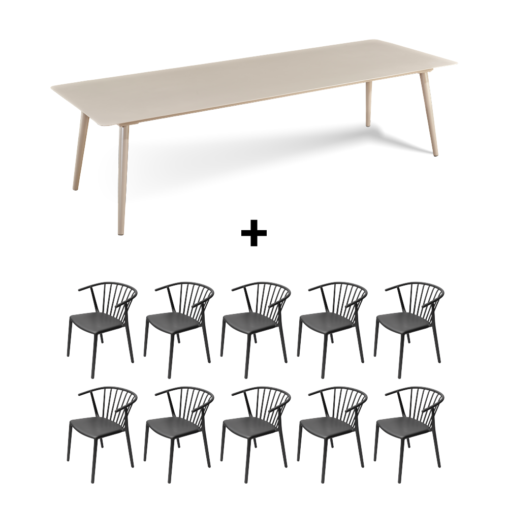 Mesa Nikko 280 + 10 Sillas Woody