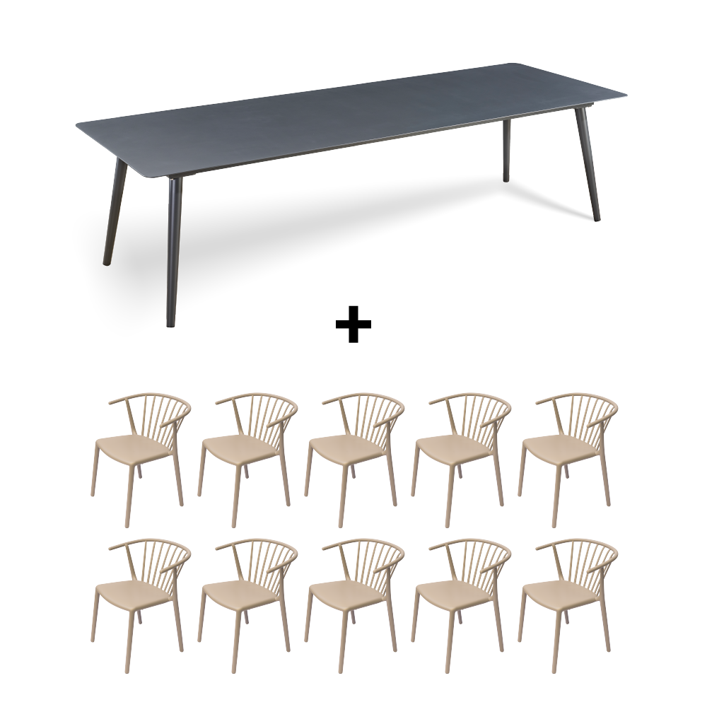 Mesa Nikko 280 + 10 Sillas Woody