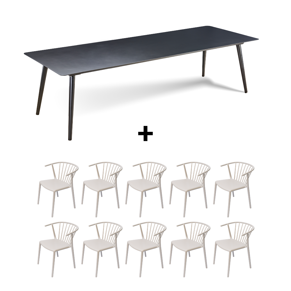 Mesa Nikko 280 + 10 Sillas Woody