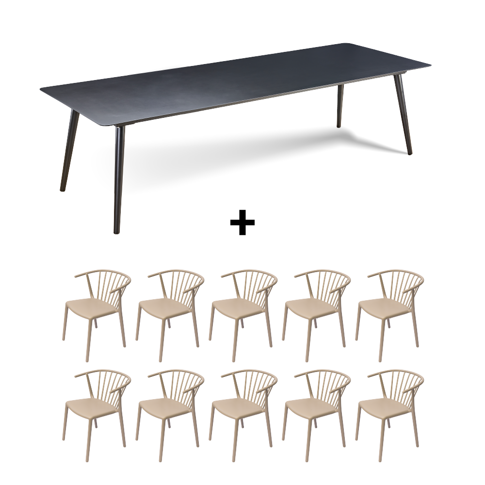 Mesa Nikko 280 + 10 Sillas Woody
