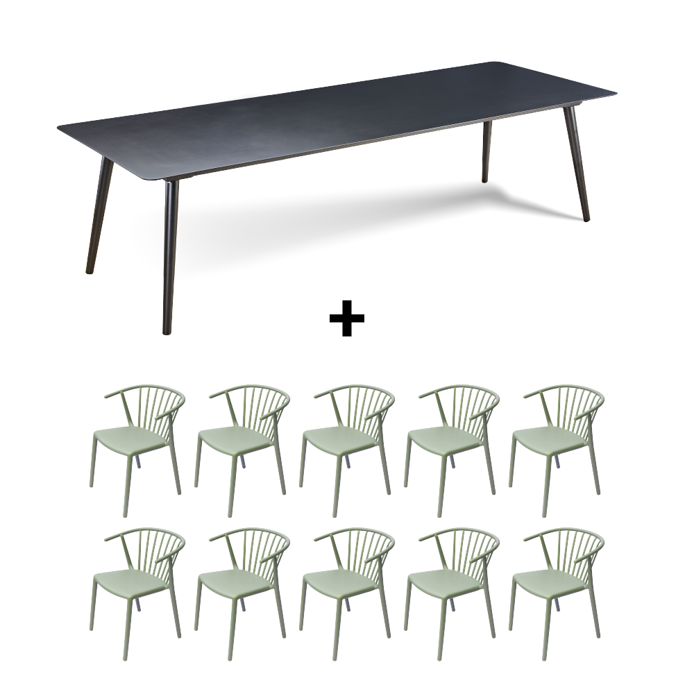 Mesa Nikko 280 + 10 Sillas Woody