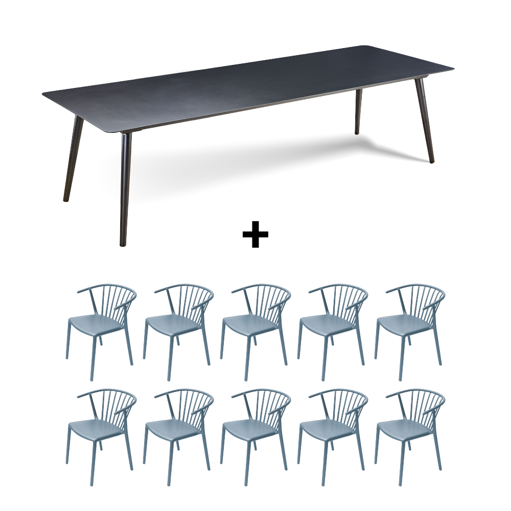 Mesa Nikko 280 + 10 Sillas Woody