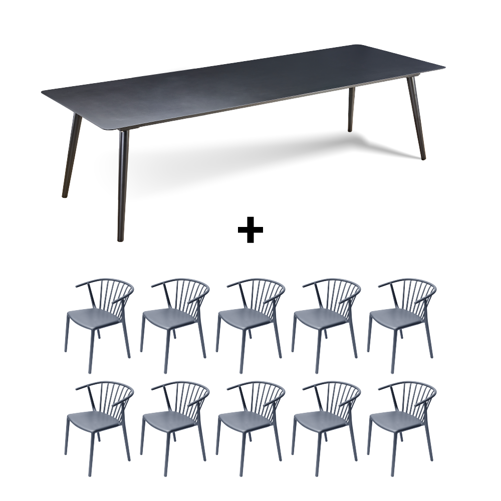 Mesa Nikko 280 + 10 Sillas Woody