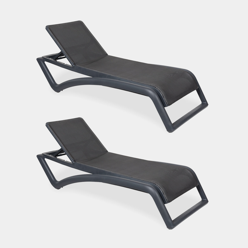 Pack 2 Reposeras Sky Gris Oscuro/Negro