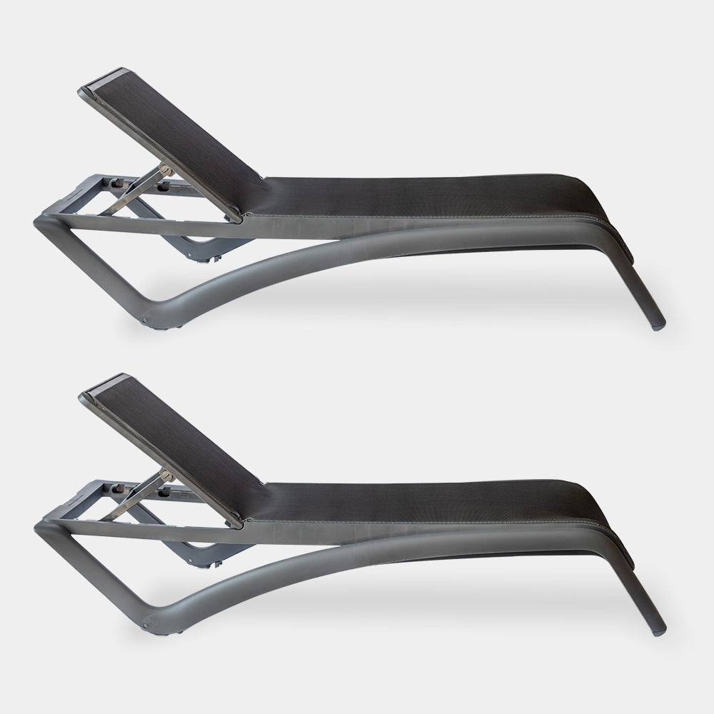 Pack 2 Reposeras Sky Gris Oscuro/Negro