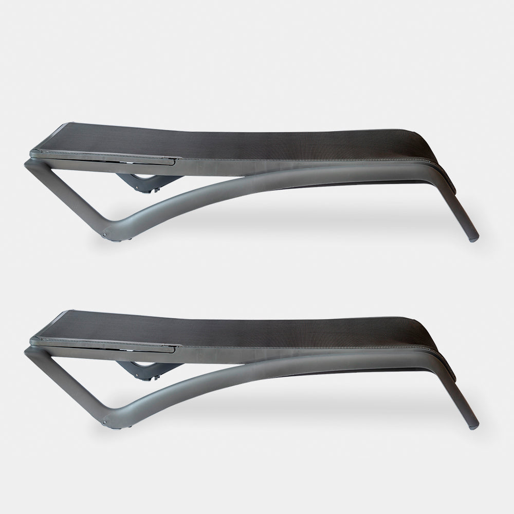 Pack 2 Reposeras Sky Gris Oscuro/Negro
