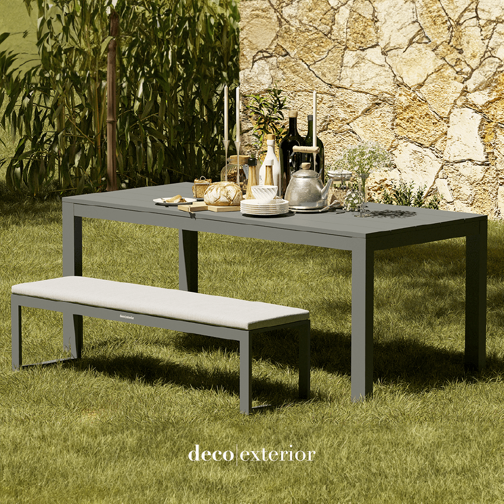 Mesa de Aluminio Vonnas 250 + 2 Bancas Vonnas 210