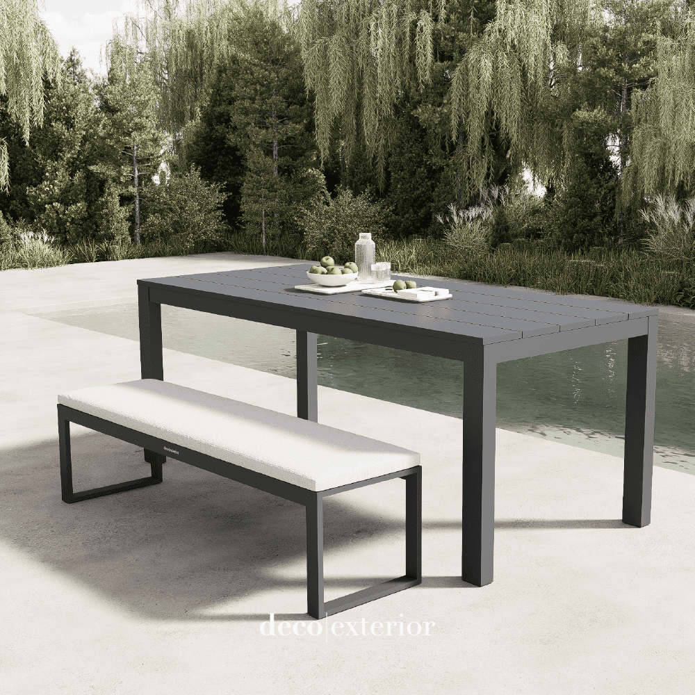 Mesa de Aluminio Vonnas 250 + 2 Bancas Vonnas 210