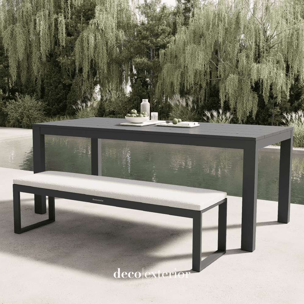 Mesa de Aluminio Vonnas 250 + 2 Bancas Vonnas 210