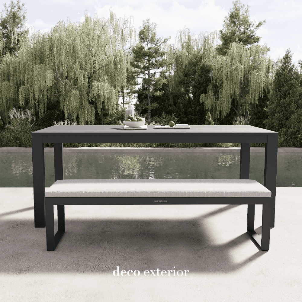 Mesa de Aluminio Vonnas 250 + 2 Bancas Vonnas 210