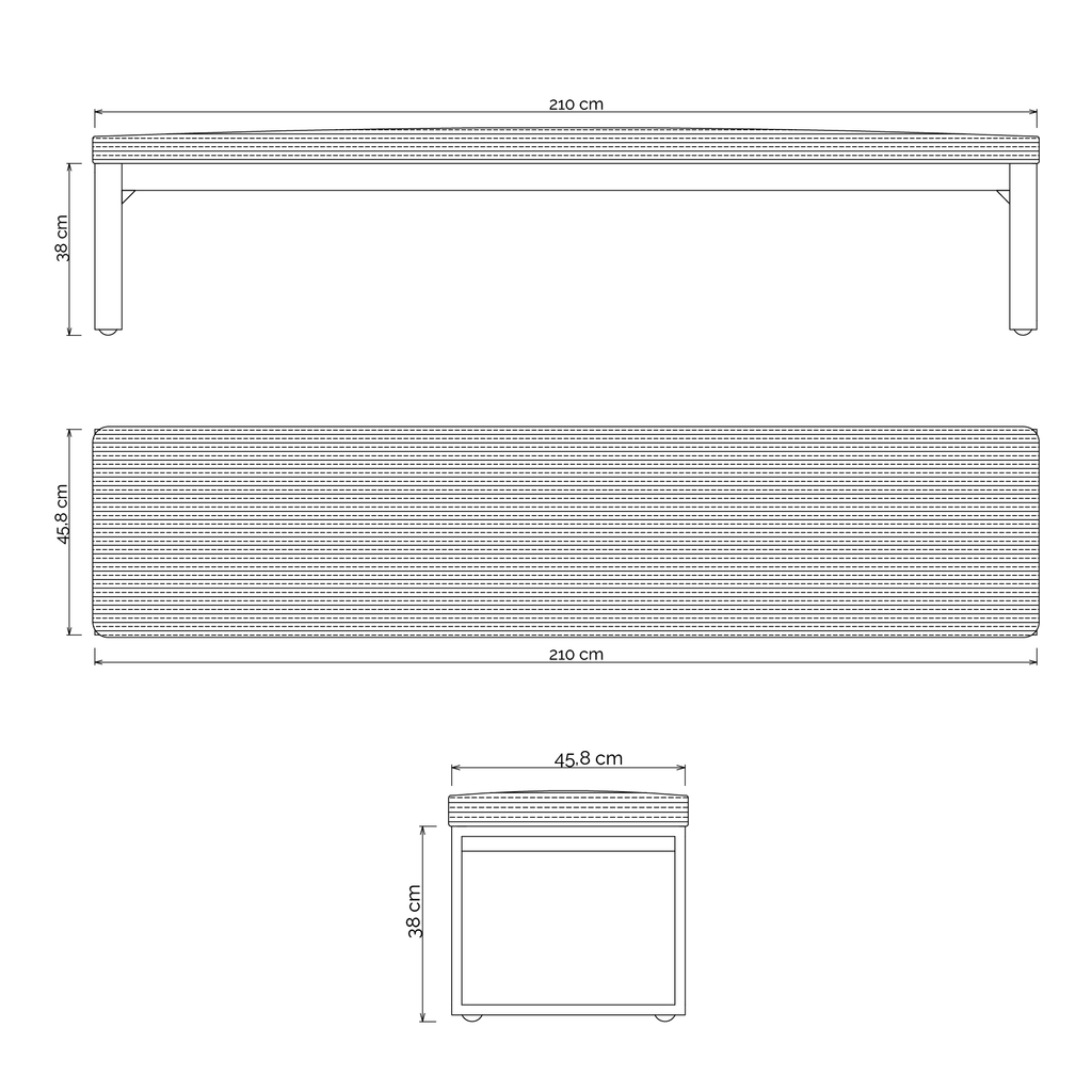 Banca Aluminio Vonnas 210